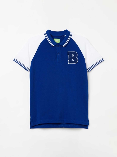 

Bossini Boys Blue Colourblocked Polo Collar T-shirt
