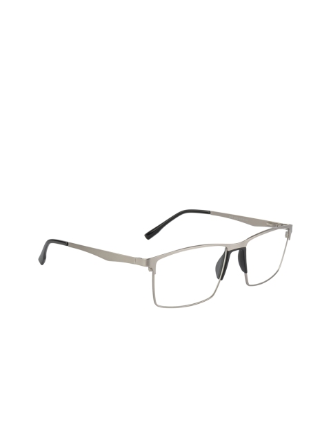 

Clark N Palmer Unisex Silver-Toned & Black Solid Full Rim Rectangular Frames CNP-2137-C3