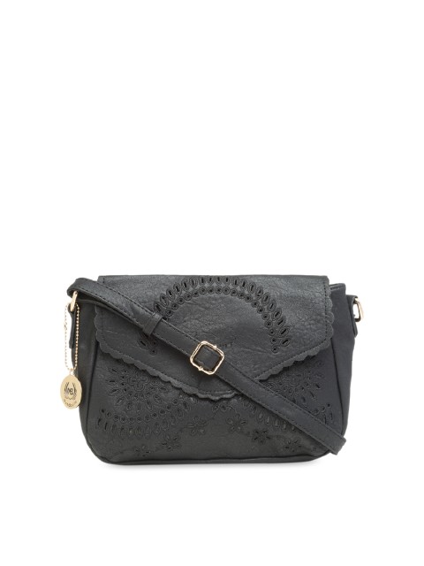 

Moedbuille Black Self Design Sling Bag
