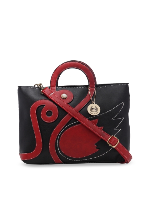 

Moedbuille Black & Red Printed Handheld Bag