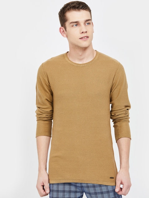

Bossini Men Beige Solid Round Neck T-shirt