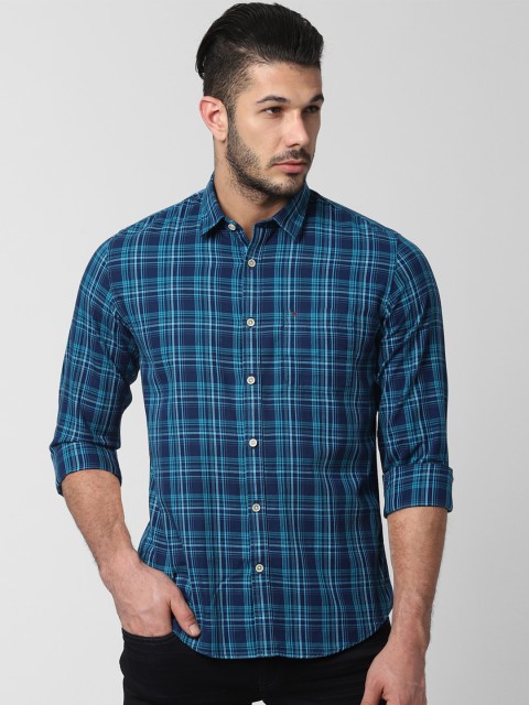 

Peter England Casuals Men Blue Slim Fit Checked Casual Shirt