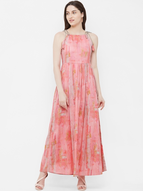 

INDE by MISH Women Pink Printed Maxi Dress
