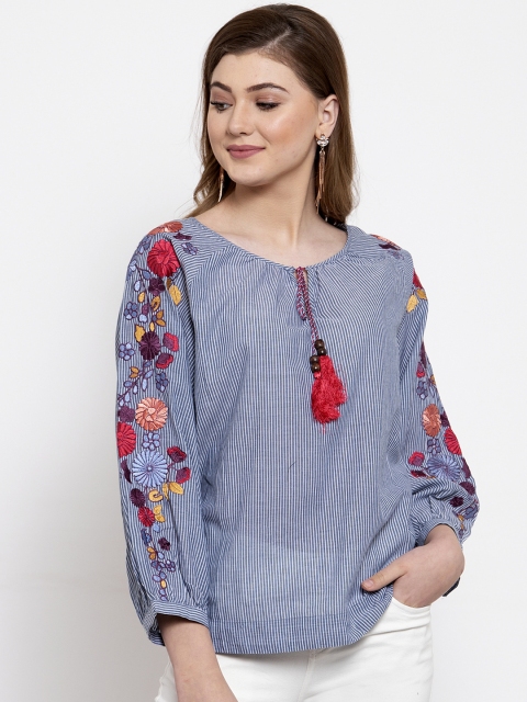 

Gipsy Women Blue & White Striped Tunic