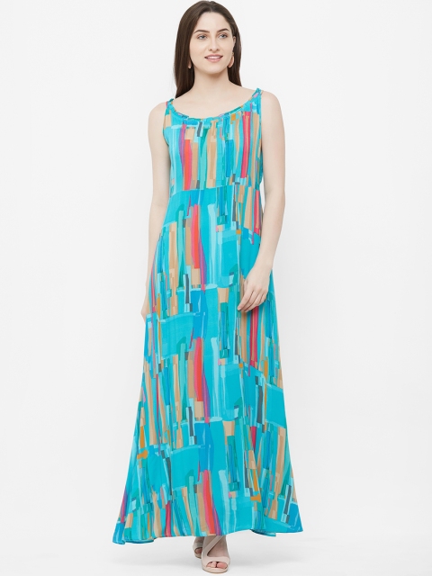 

INDE by MISH Women Blue & Pink Printed A-Line Kurta
