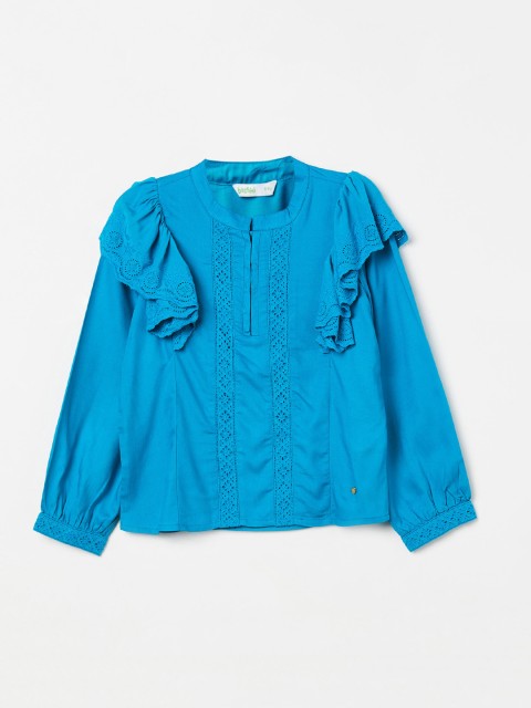 

Bossini Girls Blue Self Design Top