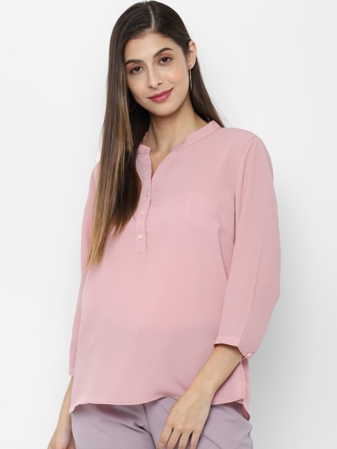 

Allen Solly Women Pink Solid Shirt Style Top