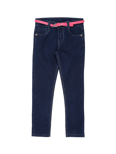 

Pantaloons Junior Girls Blue Regular Fit Mid-Rise Clean Look Jeans
