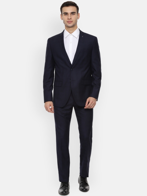 

Van Heusen Men Blue Checked Slim-Fit Single-Breasted Formal Suit
