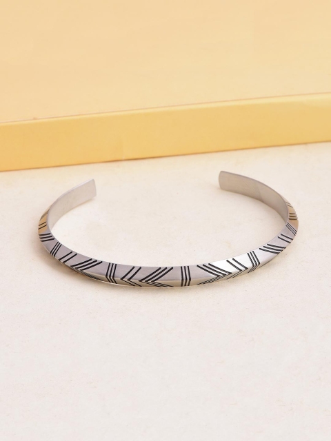 

Tistabene Men Alloy Silver-Plated Bangle-Style Bracelet