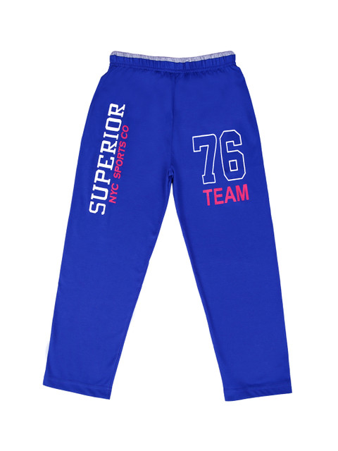 

SWEET ANGEL Girls Blue Solid Straight-Fit Track Pants