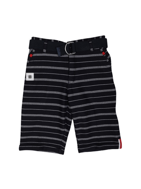 

Noddy Boys Navy Blue And White Striped Regular Fit Regular Shorts