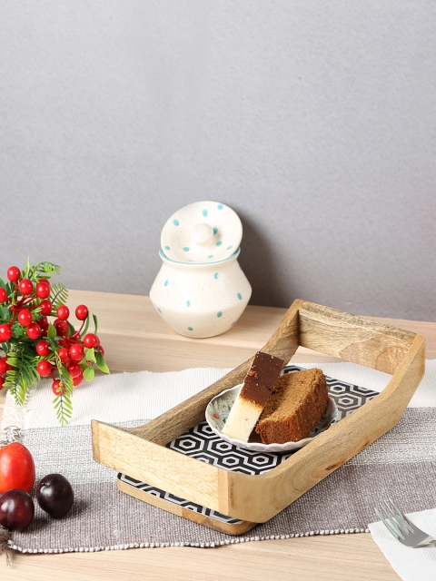 

CRAYTON Black & White Rectangular Printed Serving Tray