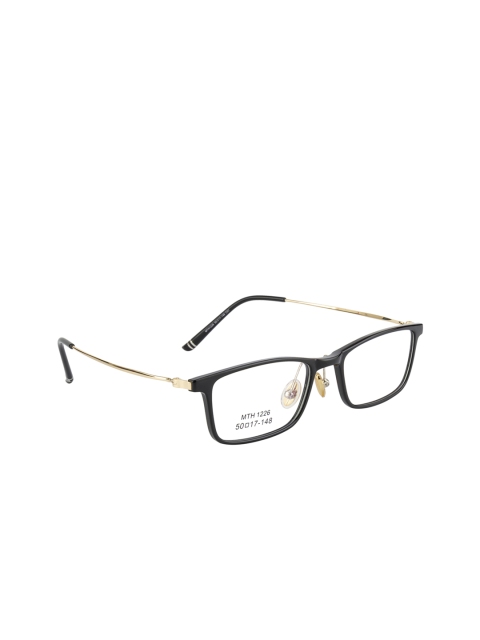 

Clark N Palmer Unisex Black & Gold-Toned Solid Full Rim Rectangle Frames CNP-MTH1226-C01