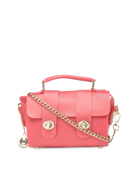 

Moedbuille Pink Solid Satchel Bag