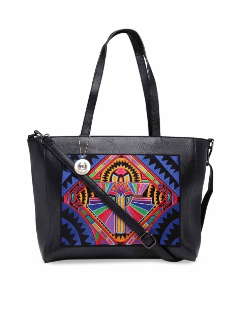 

Moedbuille Black & Blue Self Design Shoulder Bag