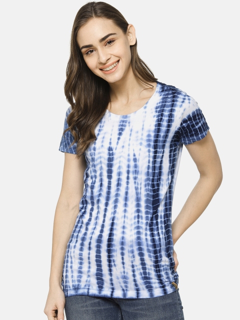 

Campus Sutra Women Blue Dyed Top