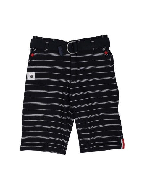 

Noddy Boys Navy Blue And White Striped Regular Fit Regular Shorts