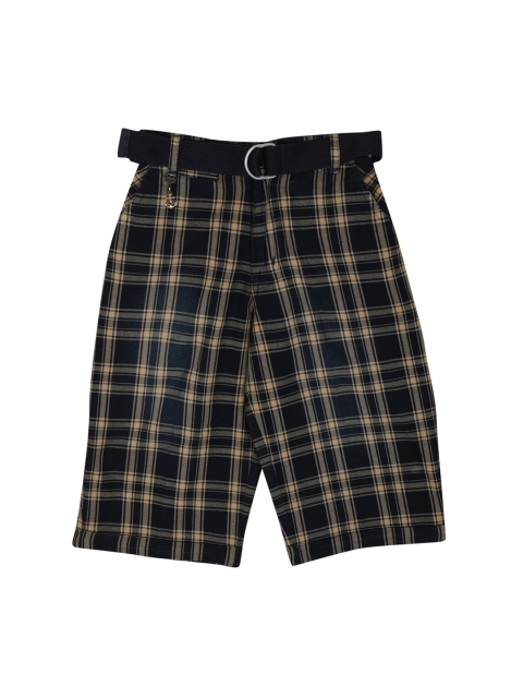

Noddy Boys Black And Beige Checked Regular Fit Regular Shorts