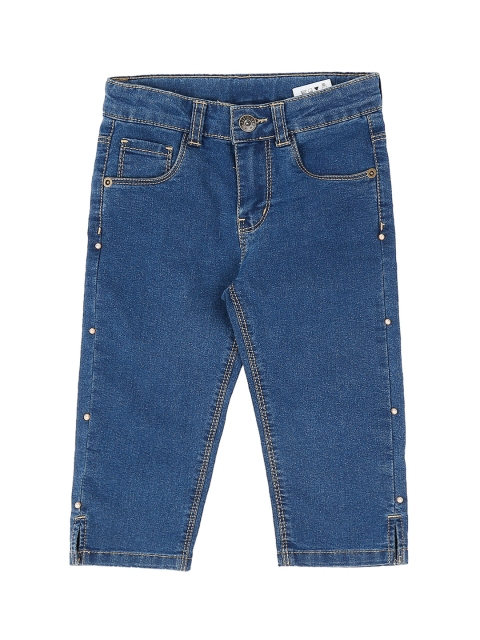 

Pantaloons Junior Girls Blue Regular Fit Mid-Rise Clean Look Jeans