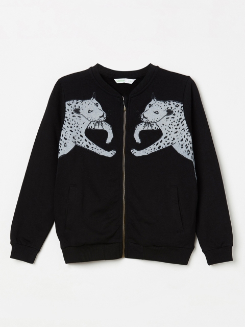 

Bossini Girls Black & Grey Printed Sweatshirt