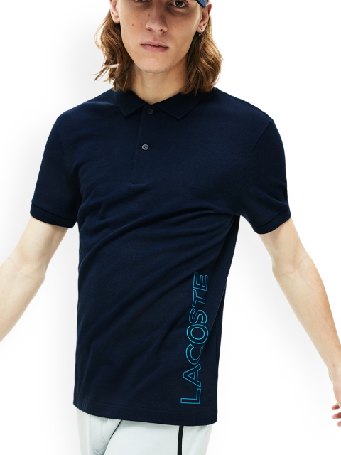 

Lacoste Men Navy Blue Printed Polo Collar T-shirt