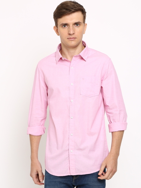 

TED HARBOR Men Pink Slim Fit Solid Casual Shirt