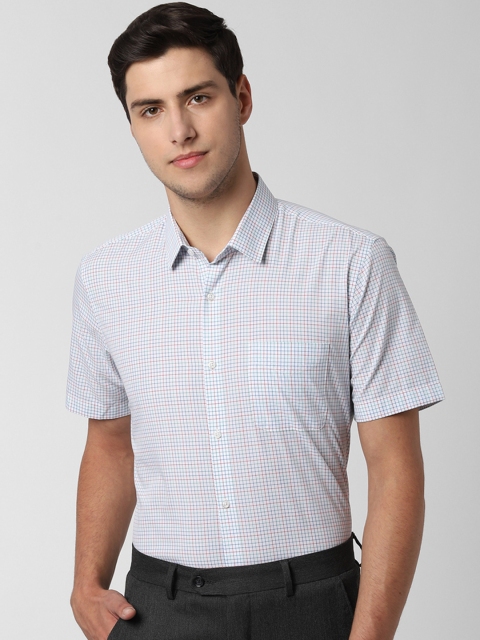 

Peter England Men Blue & Red Regular Fit Checked Formal Shirt