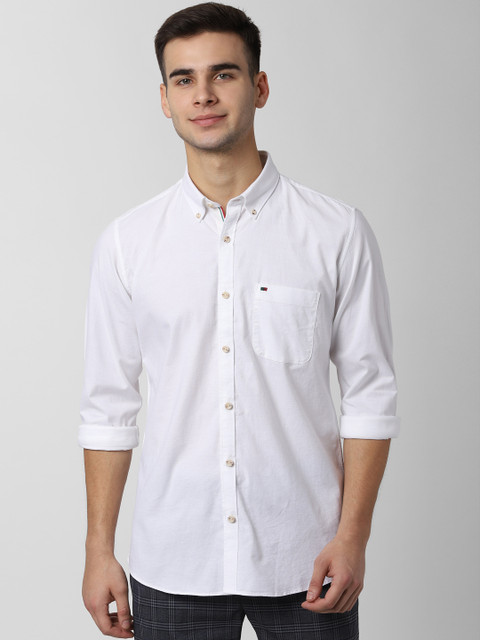 

Peter England Casuals Men White Slim Fit Solid Casual Shirt