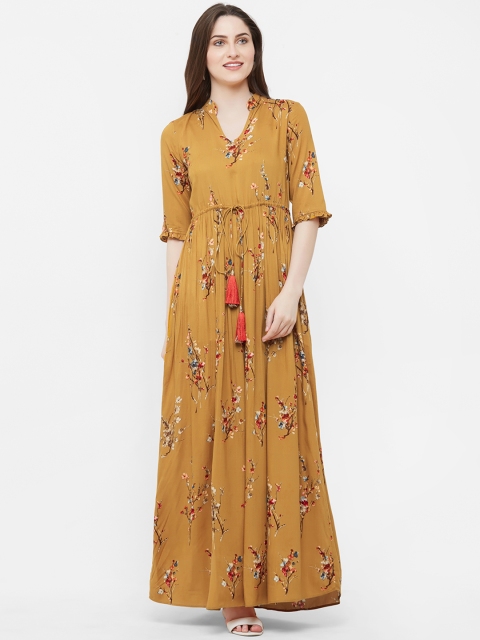 

INDE by MISH Women Mustard Yellow Printed Ethnic Dress