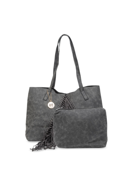 

Moedbuille Grey Solid Shoulder Bag With a Pouch