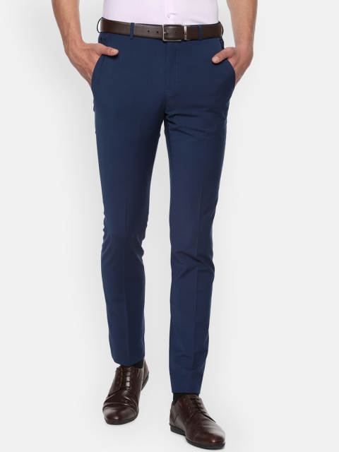 

Louis Philippe Men Blue Slim Fit Solid Regular Trousers