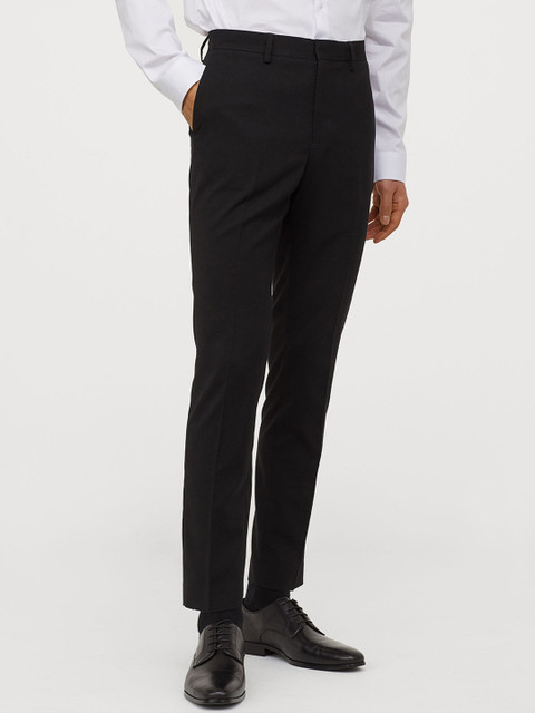 

H&M Men Black Solid Suit Trousers Skinny Fit