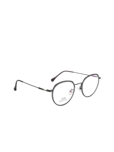 

Clark N Palmer Unisex Grey Solid Full Rim Oval Frames CNP-1428-C04