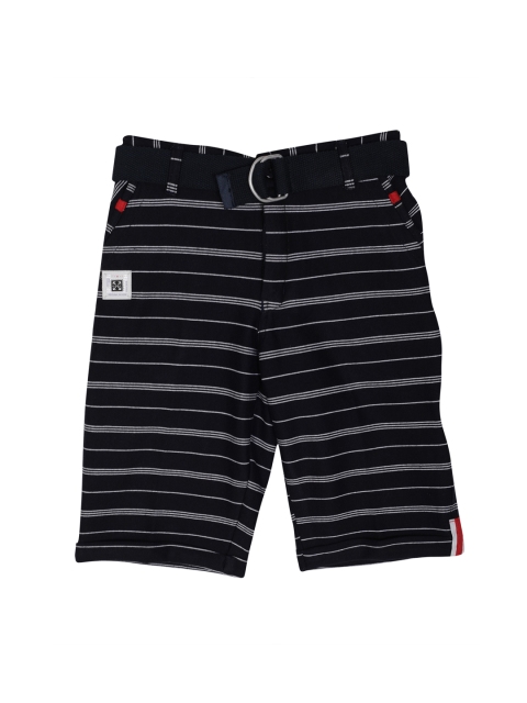 

Noddy Boys Navy Blue And White Striped Regular Fit Regular Shorts