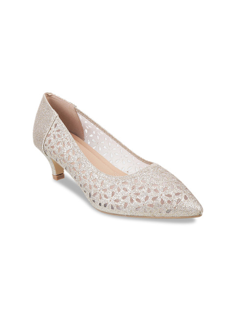 

WALKWAY Women Muted Gold-Coloured Textured Pumps