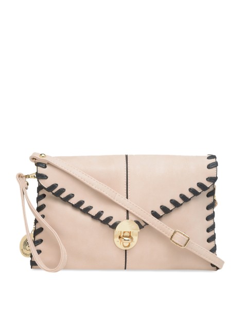 

Moedbuille Pink & Black Solid Sling Bag