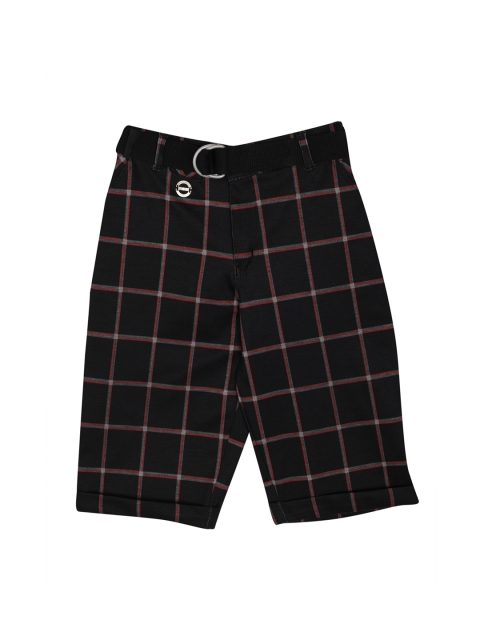 

Noddy Boys Black And Rust Red Checked Regular Fit Regular Shorts