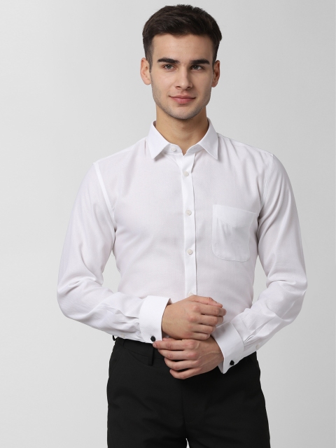 

Peter England Men White Slim Fit Self Design Formal Shirt