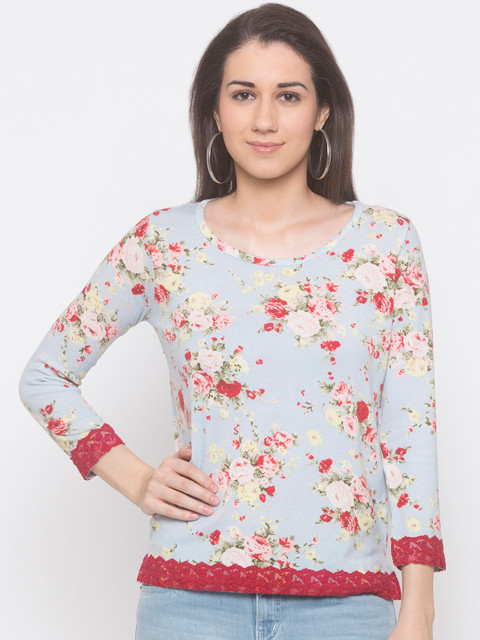 

Globus Women Blue Printed Top
