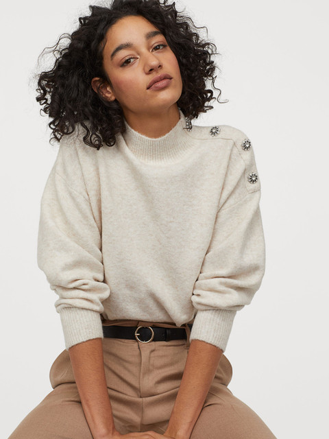 

H&M Beige Jumper With Sparkly Stones