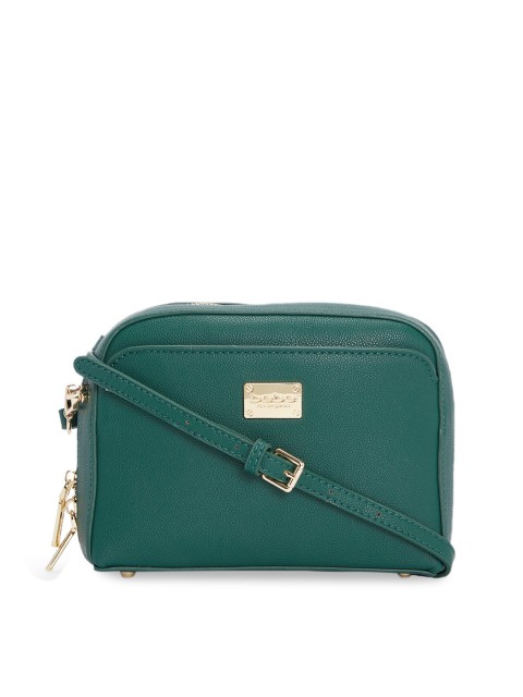 

bebe Green Solid Sling Bag With Detachable Sling Strap