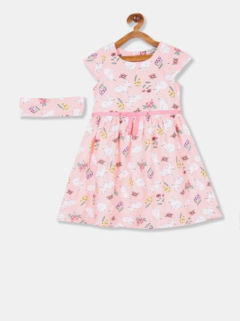 

Cherokee Girls Pink Printed Fit and Flare Dress