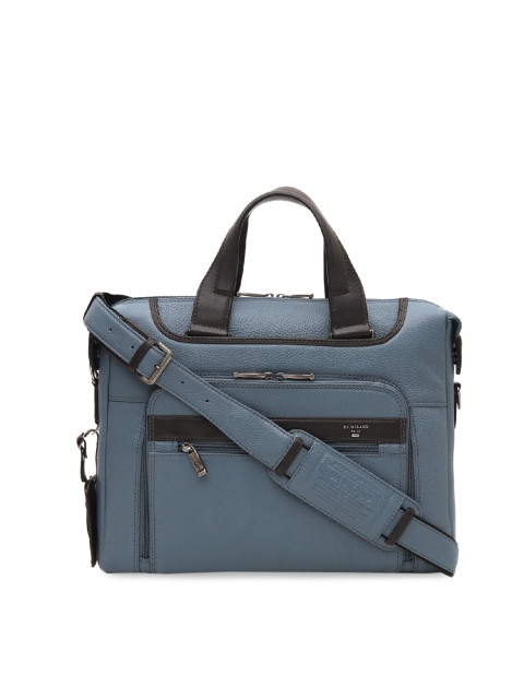 

Da Milano Unisex Blue Textured Laptop Bag