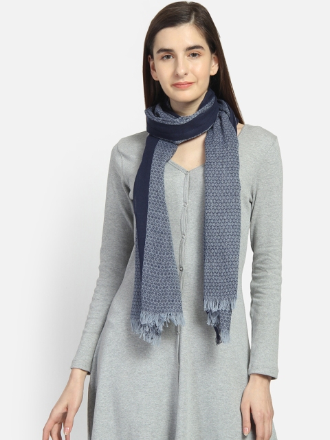

Anekaant Women Blue Woven Design Stole, Navy blue