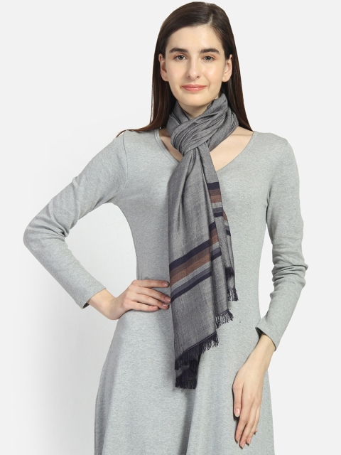

Anekaant Women Charcoal Grey Solid Stole