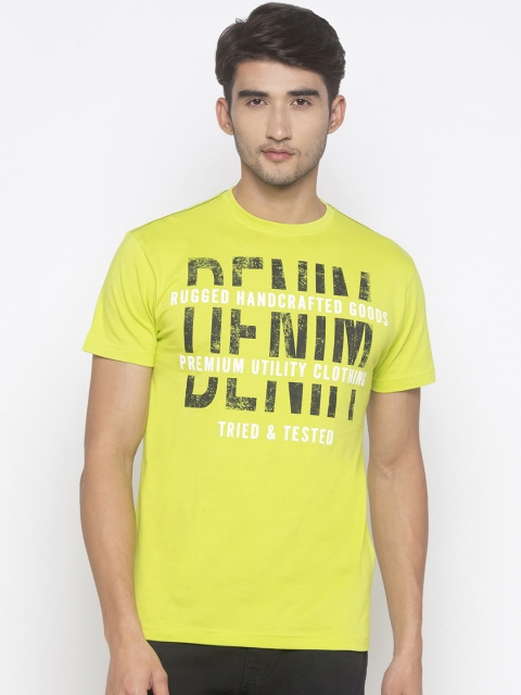 

Globus Men Lime Green Printed Round Neck T-shirt