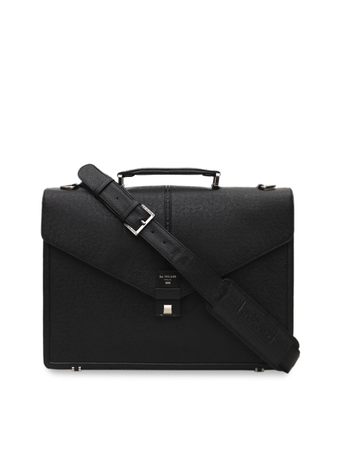 

Da Milano Men Black Textured Laptop Bag