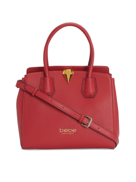 

bebe Maroon Solid Handheld Bag