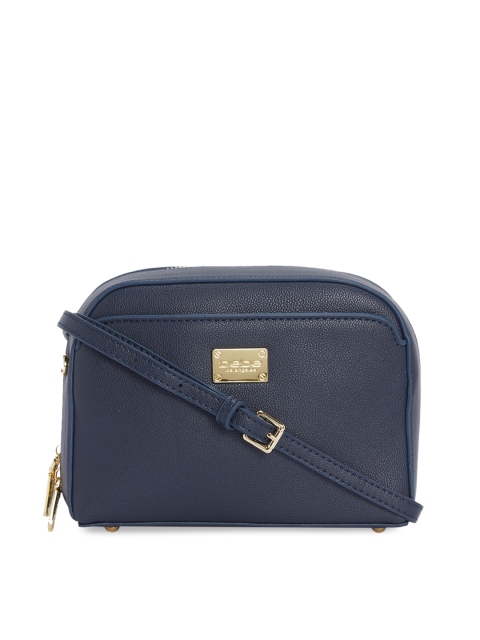 

bebe Navy Blue Solid Sling Bag With Detachable Sling Strap